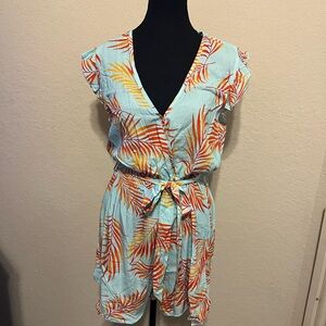 NWT Tropical Leaf Print Romper